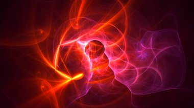 Soyut fraktal ışık arkaplanı 3 boyutlu oluşturuluyor