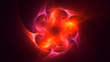 Soyut fraktal ışık arkaplanı 3 boyutlu oluşturuluyor