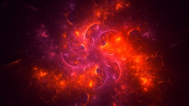Soyut fraktal ışık arkaplanı 3 boyutlu oluşturuluyor