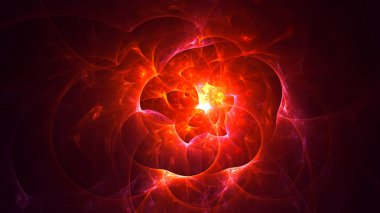 Soyut fraktal ışık arkaplanı 3 boyutlu oluşturuluyor