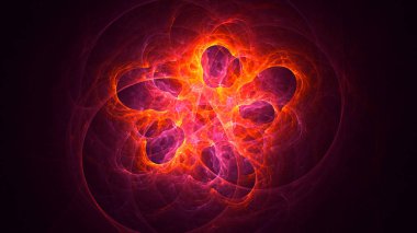 Soyut fraktal ışık arkaplanı 3 boyutlu oluşturuluyor