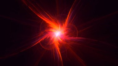 Soyut fraktal ışık arkaplanı 3 boyutlu oluşturuluyor