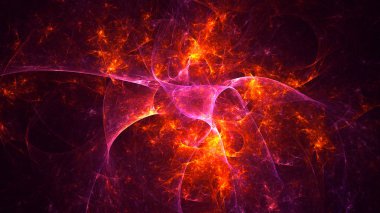 Soyut fraktal ışık arkaplanı 3 boyutlu oluşturuluyor