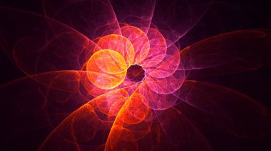 Soyut fraktal ışık arkaplanı 3 boyutlu oluşturuluyor