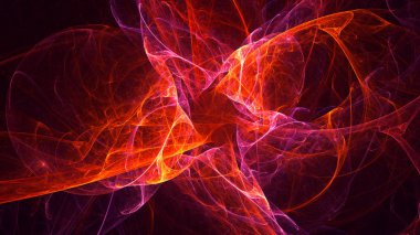 Soyut fraktal ışık arkaplanı 3 boyutlu oluşturuluyor