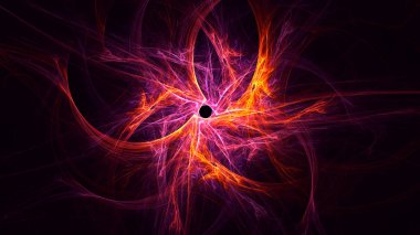 Soyut fraktal ışık arkaplanı 3 boyutlu oluşturuluyor