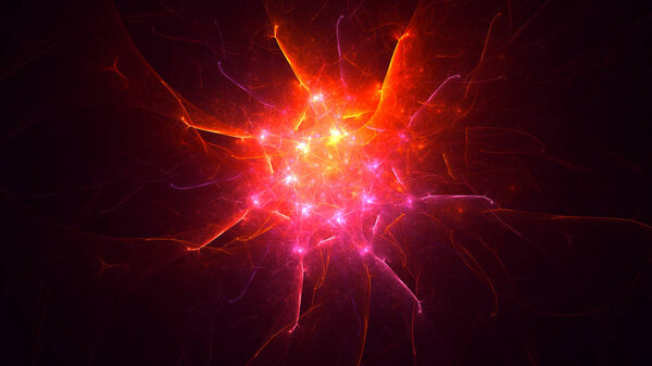 3D rendering abstract fractal light background