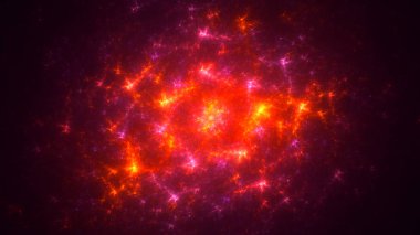 Soyut fraktal ışık arkaplanı 3 boyutlu oluşturuluyor