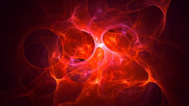 Soyut fraktal ışık arkaplanı 3 boyutlu oluşturuluyor