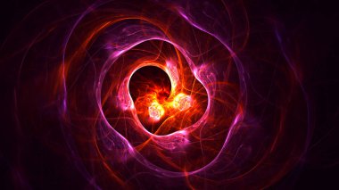 Soyut fraktal ışık arkaplanı 3 boyutlu oluşturuluyor