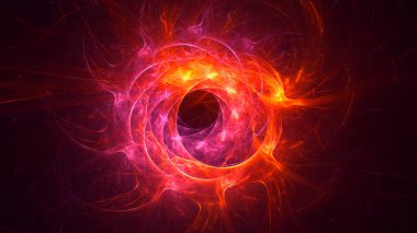 Soyut fraktal ışık arkaplanı 3 boyutlu oluşturuluyor