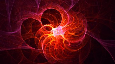 Soyut fraktal ışık arkaplanı 3 boyutlu oluşturuluyor