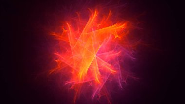 Soyut fraktal ışık arkaplanı 3 boyutlu oluşturuluyor