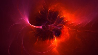 Soyut fraktal ışık arkaplanı 3 boyutlu oluşturuluyor