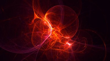 Soyut fraktal ışık arkaplanı 3 boyutlu oluşturuluyor