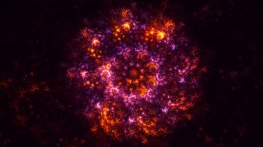 Soyut fraktal ışık arkaplanı 3 boyutlu oluşturuluyor