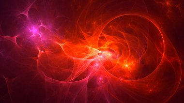 Soyut fraktal ışık arkaplanı 3 boyutlu oluşturuluyor