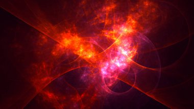 Soyut fraktal ışık arkaplanı 3 boyutlu oluşturuluyor