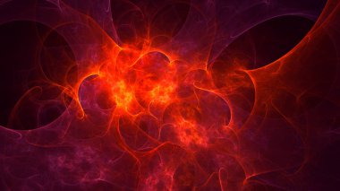 Soyut fraktal ışık arkaplanı 3 boyutlu oluşturuluyor