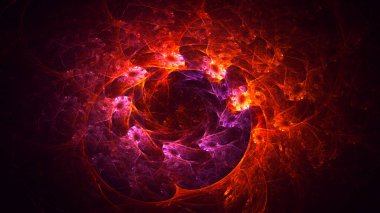 Soyut fraktal ışık arkaplanı 3 boyutlu oluşturuluyor