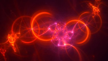 Soyut fraktal ışık arkaplanı 3 boyutlu oluşturuluyor