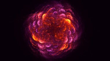 Soyut fraktal ışık arkaplanı 3 boyutlu oluşturuluyor