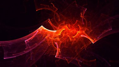 Soyut fraktal ışık arkaplanı 3 boyutlu oluşturuluyor