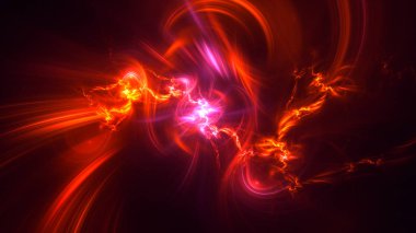 Soyut fraktal ışık arkaplanı 3 boyutlu oluşturuluyor