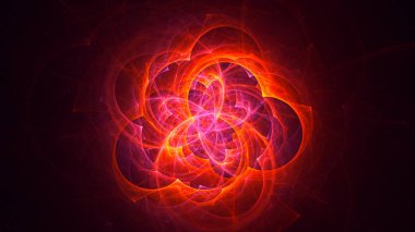 Soyut fraktal ışık arkaplanı 3 boyutlu oluşturuluyor