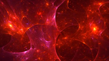 Soyut fraktal ışık arkaplanı 3 boyutlu oluşturuluyor