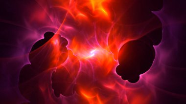 Soyut fraktal ışık arkaplanı 3 boyutlu oluşturuluyor