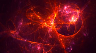 Soyut fraktal ışık arkaplanı 3 boyutlu oluşturuluyor