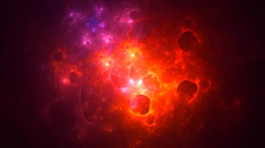 Soyut fraktal ışık arkaplanı 3 boyutlu oluşturuluyor