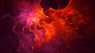 Soyut fraktal ışık arkaplanı 3 boyutlu oluşturuluyor