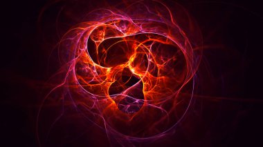 Soyut fraktal ışık arkaplanı 3 boyutlu oluşturuluyor