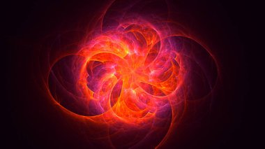 Soyut fraktal ışık arkaplanı 3 boyutlu oluşturuluyor