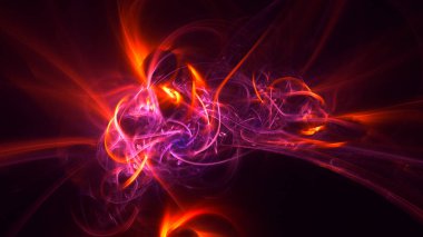 Soyut fraktal ışık arkaplanı 3 boyutlu oluşturuluyor