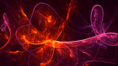 Soyut fraktal ışık arkaplanı 3 boyutlu oluşturuluyor