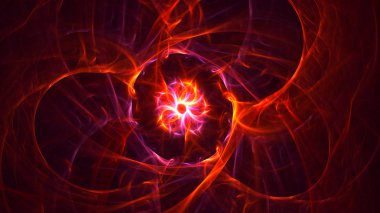 Soyut fraktal ışık arkaplanı 3 boyutlu oluşturuluyor