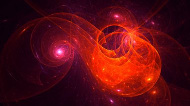 Soyut fraktal ışık arkaplanı 3 boyutlu oluşturuluyor