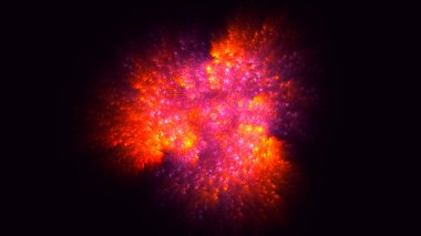 Soyut fraktal ışık arkaplanı 3 boyutlu oluşturuluyor