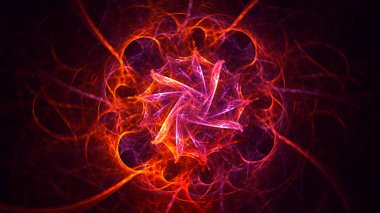 Soyut fraktal ışık arkaplanı 3 boyutlu oluşturuluyor