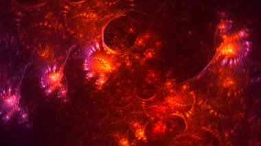 Soyut fraktal ışık arkaplanı 3 boyutlu oluşturuluyor