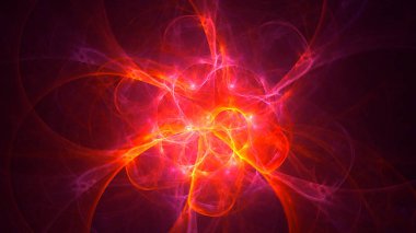 Soyut fraktal ışık arkaplanı 3 boyutlu oluşturuluyor