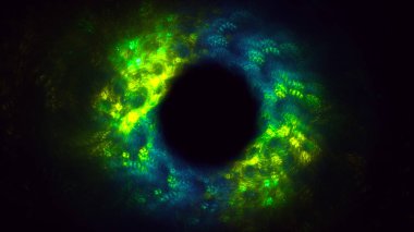 Soyut fraktal ışık arkaplanı 3 boyutlu oluşturuluyor