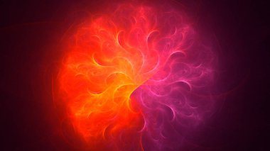 Soyut fraktal ışık arkaplanı 3 boyutlu oluşturuluyor