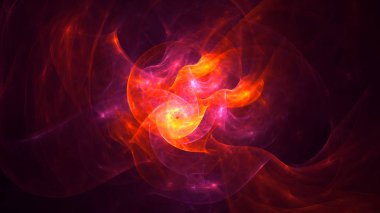 Soyut fraktal ışık arkaplanı 3 boyutlu oluşturuluyor