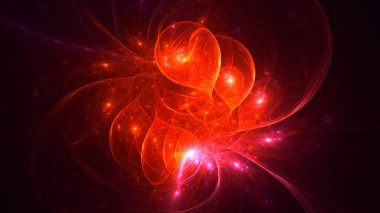 Soyut fraktal ışık arkaplanı 3 boyutlu oluşturuluyor