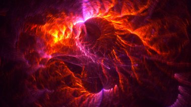Soyut fraktal ışık arkaplanı 3 boyutlu oluşturuluyor