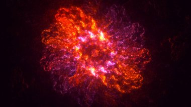 Soyut fraktal ışık arkaplanı 3 boyutlu oluşturuluyor